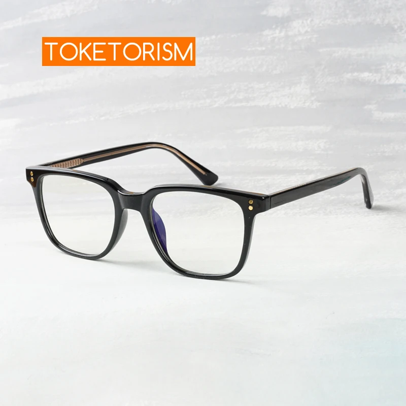 

Toketorism Square TR90 Glasses For Women Men's Blue Light Blocking Computer Eyeglasses Spectacle Frames For Myopia 2802