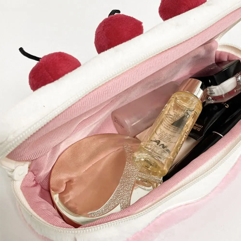 Cartoon Pen Bag Cherry Cake Portable Stationery Bag Large Capacity Multifunction Stationery Organizer Students