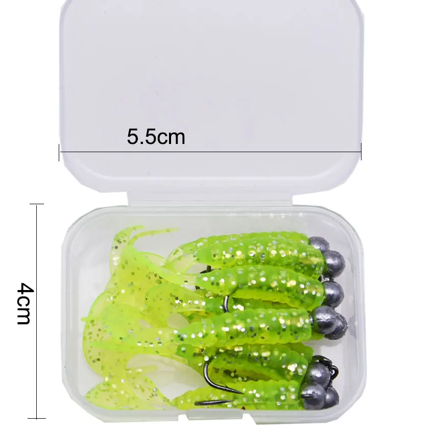 MrLurion 10 Stück/Box 4cm 13 Farben Silikon-Kunstköder, Barsch-Wurmköder, für Angelzubehör Pesca Isca – Detail 2