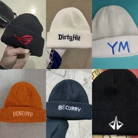 Custom Logo Beanie DIY Personalized Embroidered Design Autumn Winter Warm Knitted Hats For Men Women Team Brand Customize Skull 2