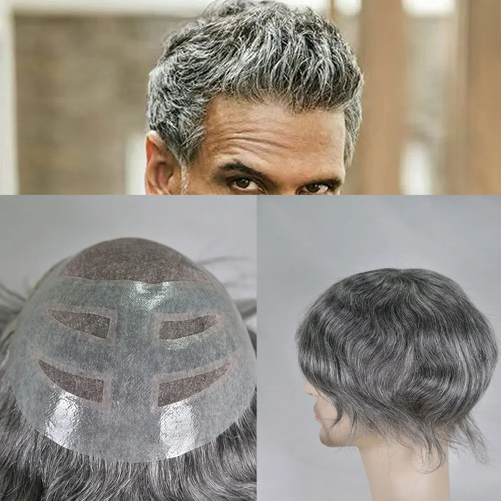 Toupee Hair Pieces Gray Lace Front Toupee For Men Human Hair