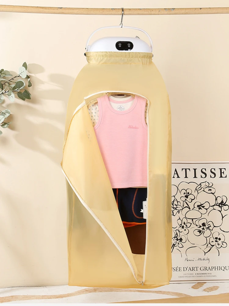 UV Sterilizing Clothes Dryer-Foldable 2H Fast-Dry Laundry Machine with Heated Disinfection for Travel Use