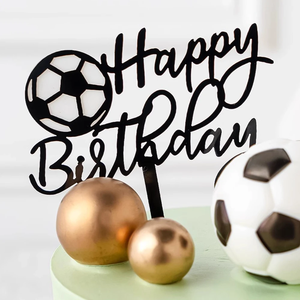 Football Boy Cake Decoration cake decorations Football Field Player Doll Cupcake Top Happy Birthday Decoration Sports Children's Party Supplies
