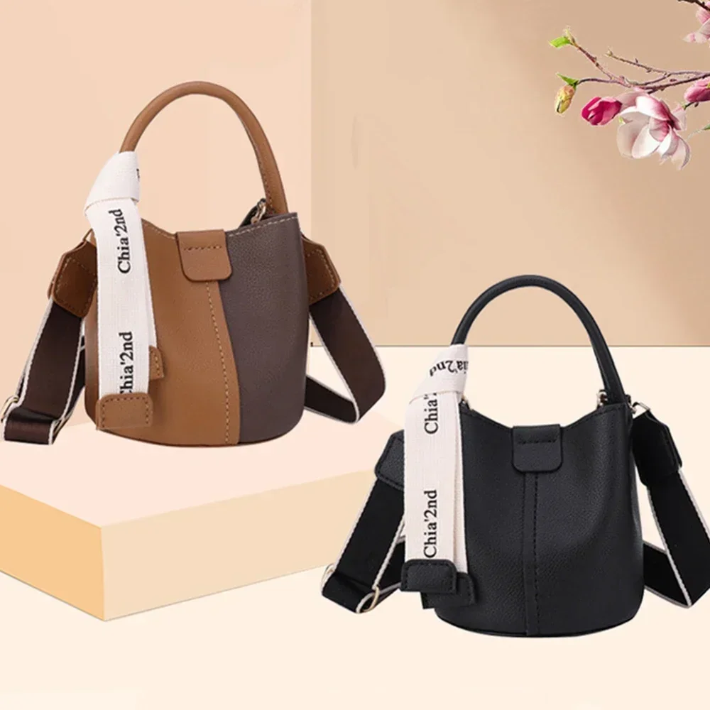 DIY PU Leather Bag Making Kit for Women, Handbags Sewing Kit for Adult DIY Bucket Bag Making with Lined Pockets Purse