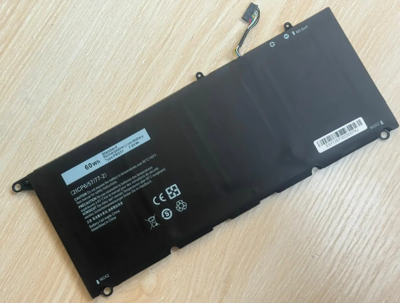 Bateria do Portátil para Dell Pw23y Xps 13 9360 9350 13d 9343 Rnp72 Jd25g Jhxpy Rwt1r P54gtp1gt 5k9cp Din02 7.6v 60wh - Imagem 3