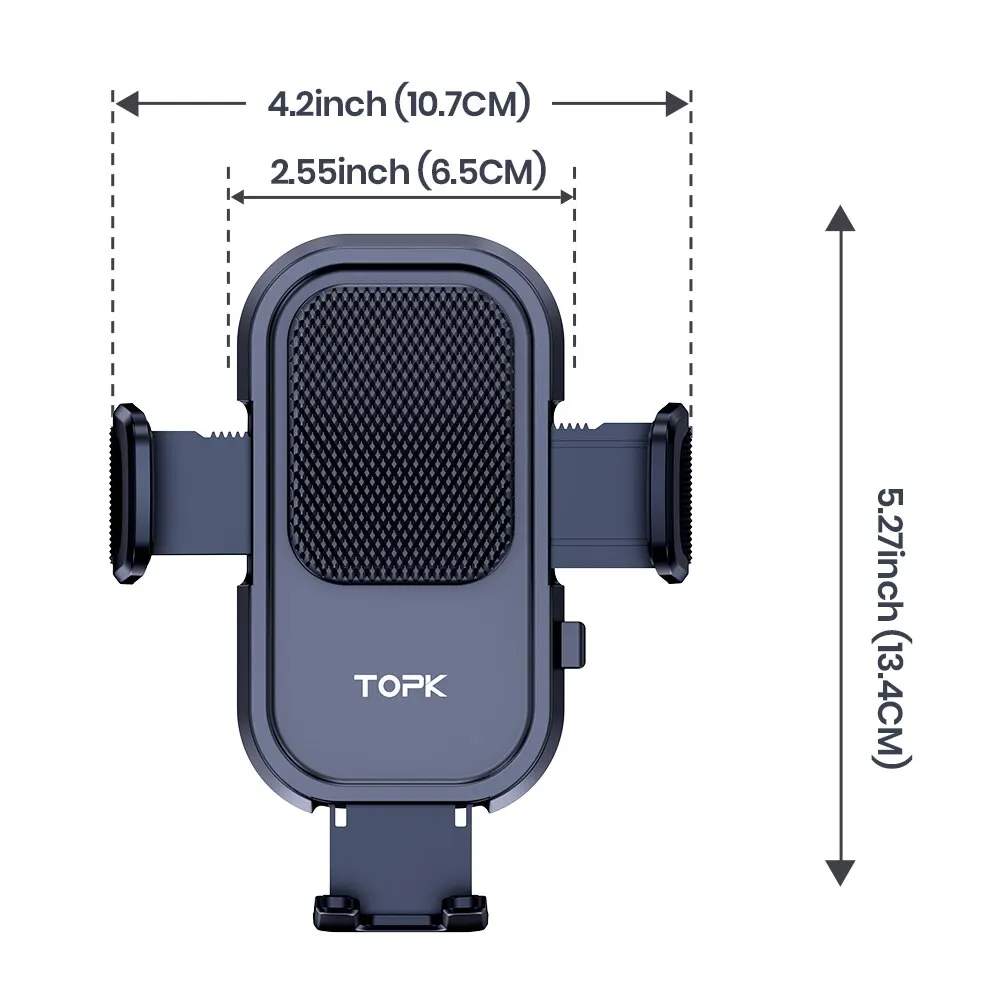 TOPK Autotelefonhalterung [Upgrade-Stützfunktion] Handyhalter mit Metallhaken für Lüftungsschlitze im Auto, kompatibel mit allen Handys – Detail 6