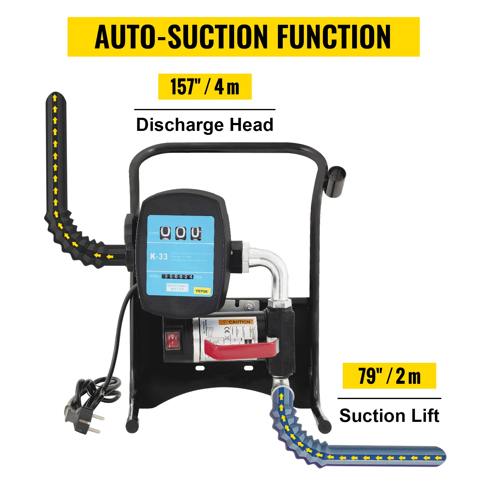 375W 220V Elektrische Öltransferpumpe Kraftstoffpumpe Heizölpumpe