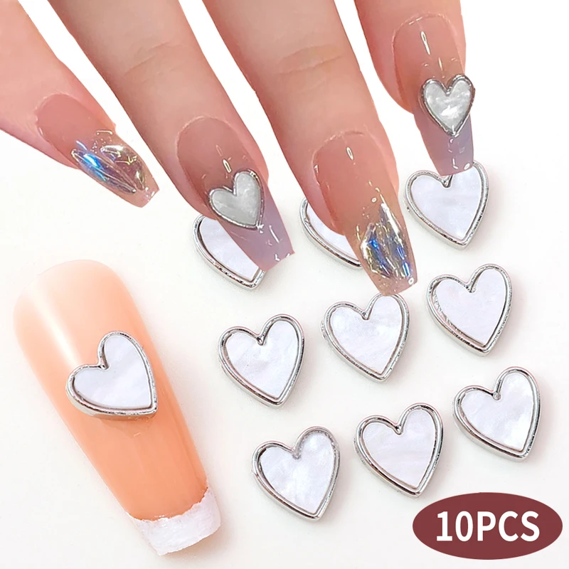 

10pcs 3D Love Heart Nail Charms for Nail Art Decoration Clear Acrylic Nail Rhinestone Jewelry for DIY Manicure Decor Accessoires