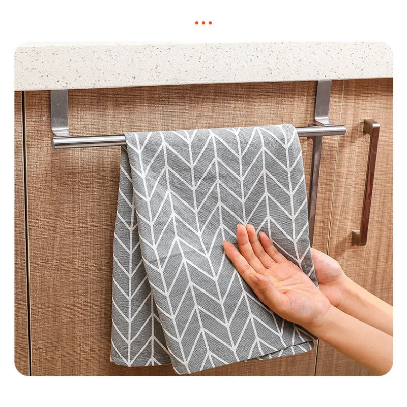 Description Picture 6 of itemTowel Rack Over Door Towel Bar Hanging Holder Stainless Steel Bathroom Kitchen Cabinet Towel Rag Rack Shelf Hanger