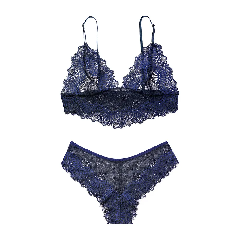 Set Intimo Sexy 2 Pezzi Con Ricami Floreali E Tulle Trasparente – Maeau (S-L)
