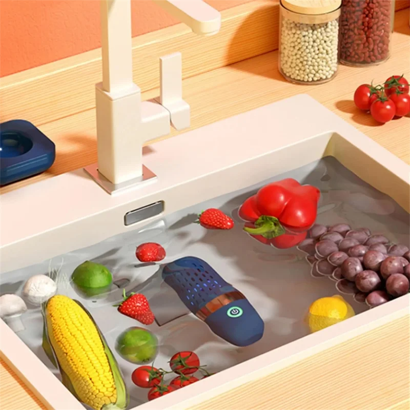 Wireless Fruit Vegetable Washing Machine Protable Capsule Shape Fruit Food Purifier Kitchen Automatic Vegetable Washing Machine 6