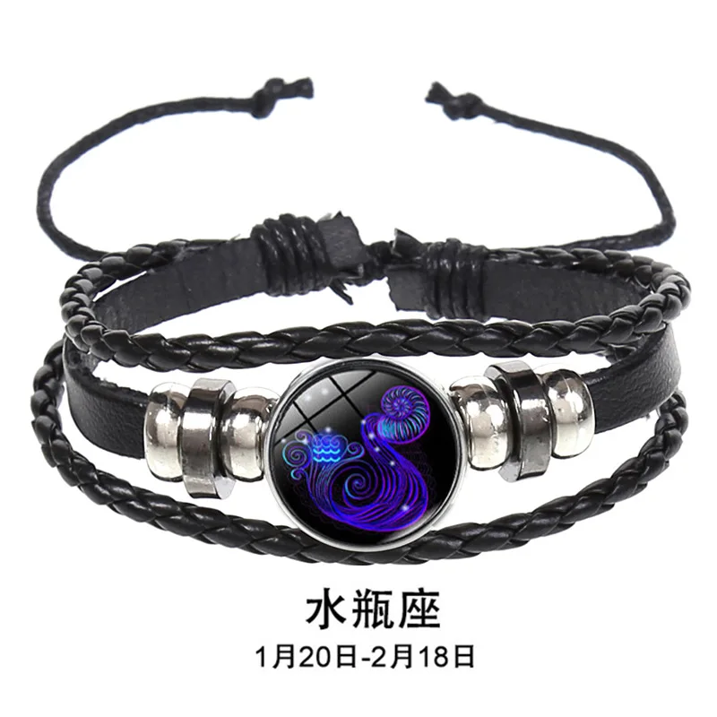 12 Constellation Zodiac Sign Charm Luminous Bracelet - Detailed View 14