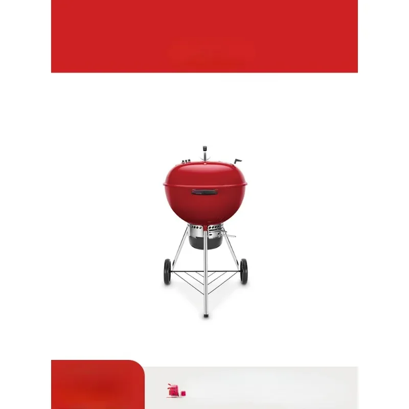 

Charcoal Outdoor Household Barbecue Oven Red round Braised Courtyard Grill Portable