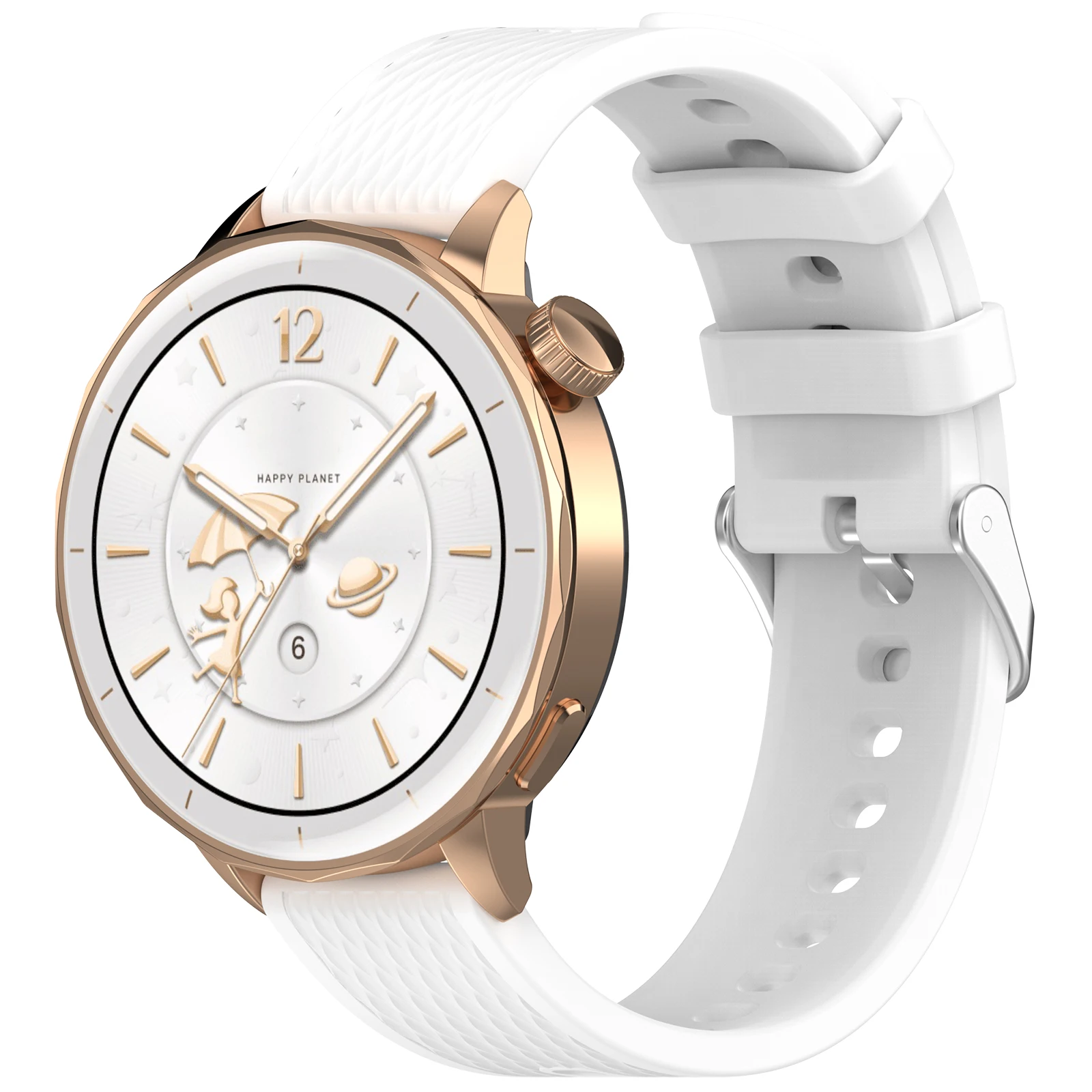Classic 18mm Skin-friendly Diamond-patterned Silicone Strap