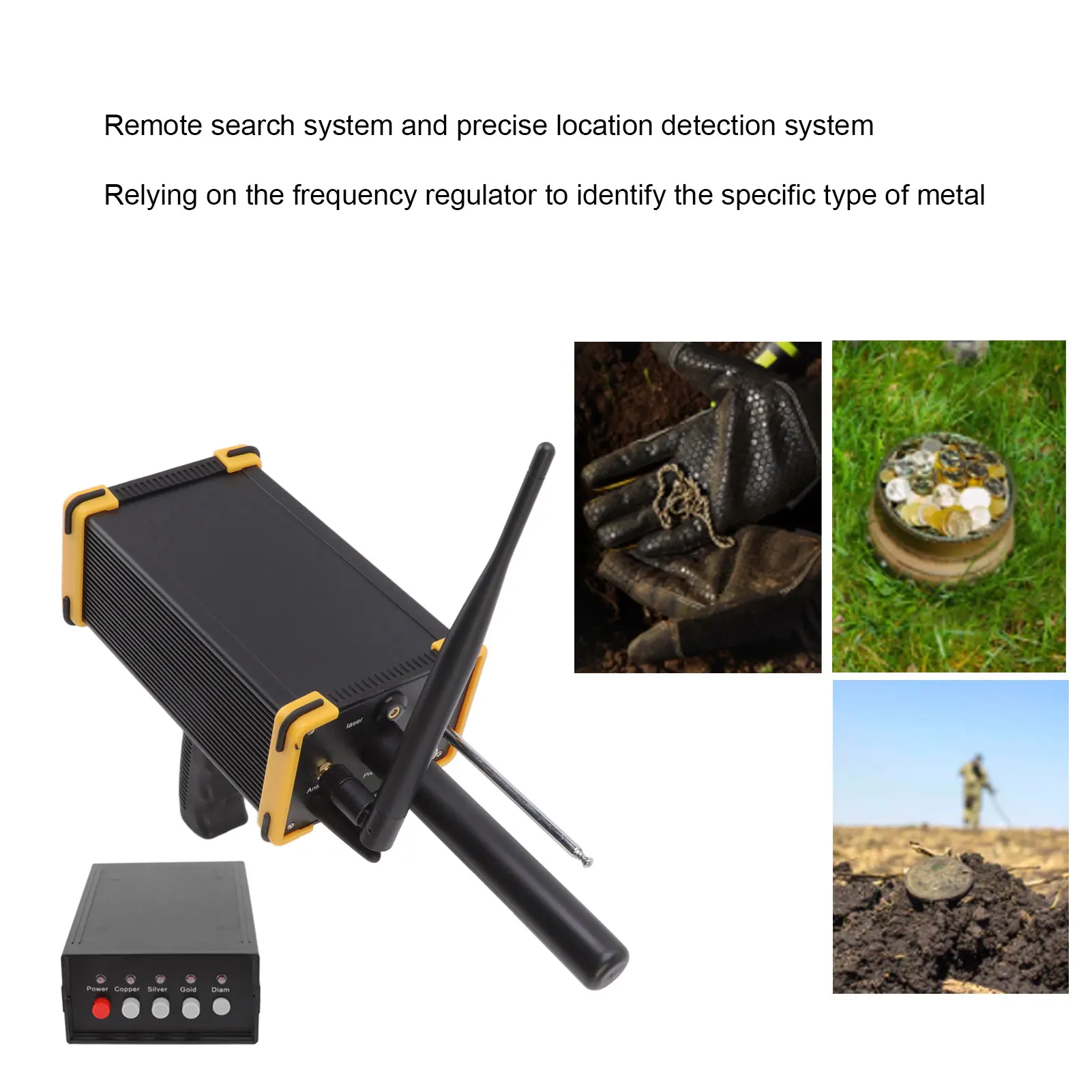 Metal Detector 15meter Depth 1000 Meter Search Range Identifying Metal Types Accurate Locating Underground