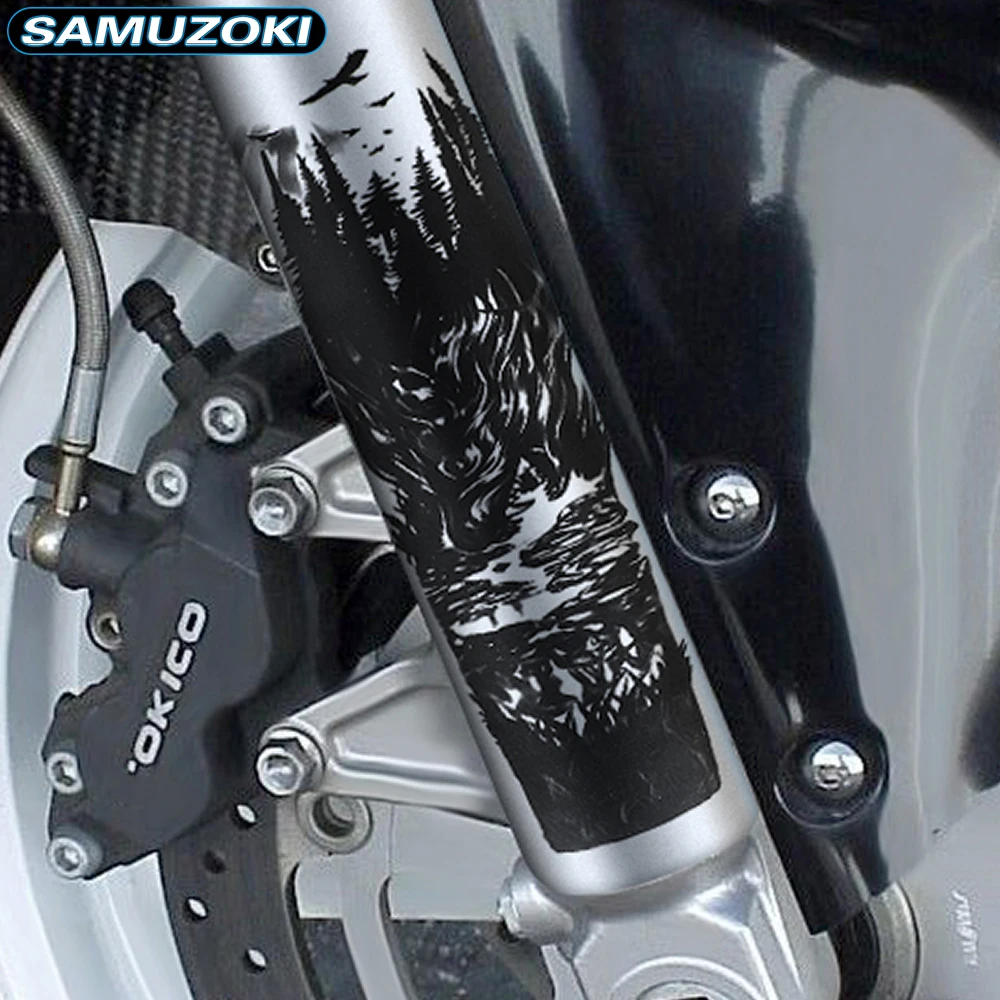 2XFront Fork Skull Decals Fits for Harley Davidson Sportster Softail Dyna Electra Glide for