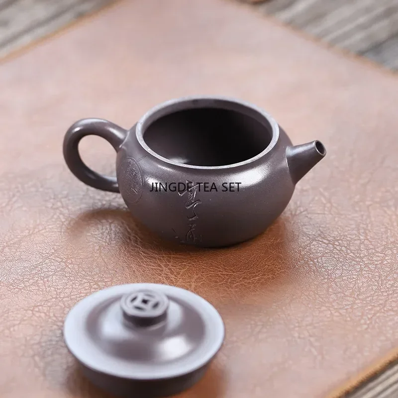 130ml Creative Yixing Purple Clay Pot Handmade Beauty Infusion Pot Authentic Chinese Purple Clay Tea Set