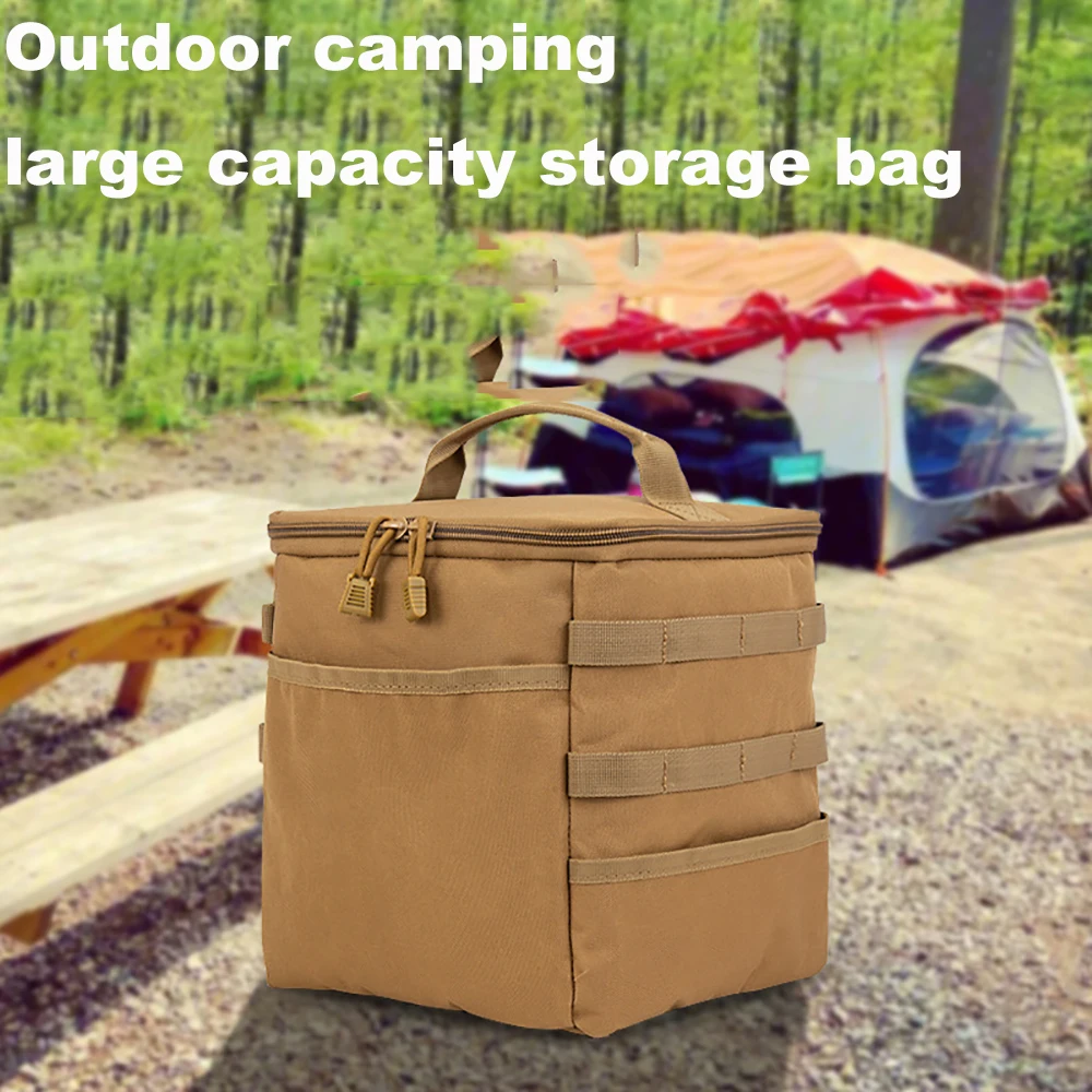 Outdoor Camping Storage Bag Large Capacity Ground Nail Tool Bag Gas Canister Picnic Utensils Cookware Kit Outdoor Camping