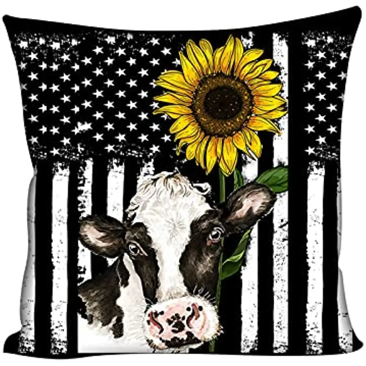 

Cow Sunflower Pillow Covers Cute American Flag Decorative Throw Pillow Cases Home Baby Room Sofa Couch Decor Cushion Cover 18x18