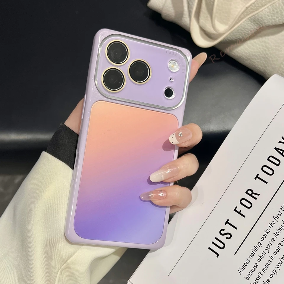 Luxury Square Gradient Phone Case For Iphone 13 14 15 16 17 Pro Max_voghion.com