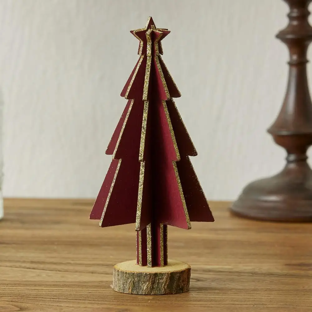 Shelf Christmas Ornament Mini Wooden Christmas Tree Wooden Tree Tabletop Ornaments for Home Farmhouse for Office