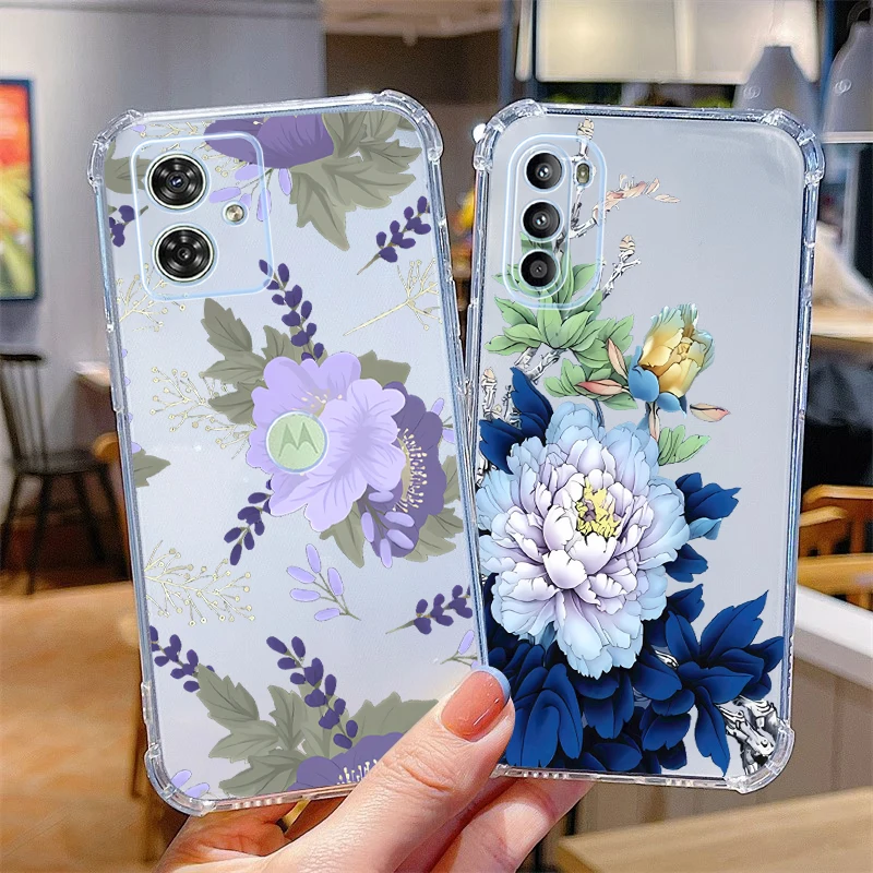 Elegant Floral Transparent Phone Case Cover