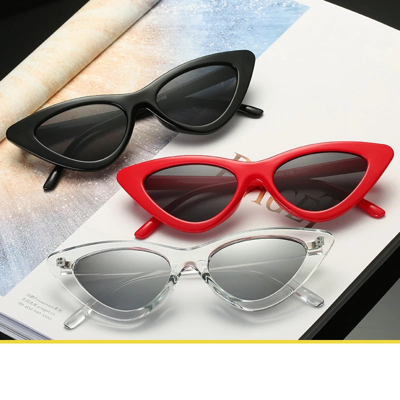 Женские очки в американском стиле солнцезащитные кошачий глаз с металлическими