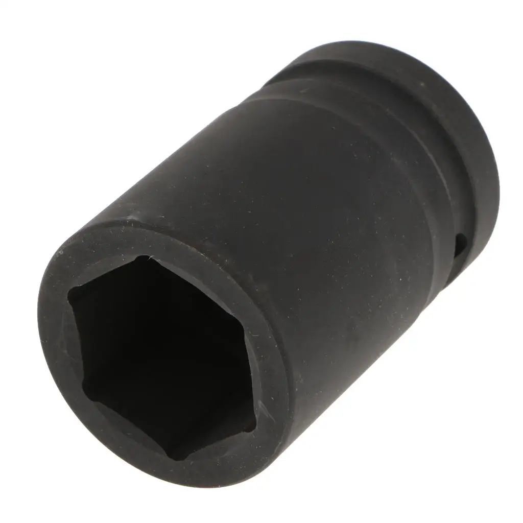 Heavy Duty 35mm Metric Impact Socket with 1 inch Drive, 6-Point, Black