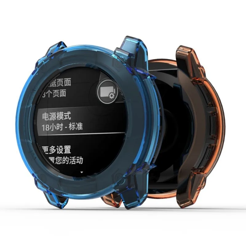 Premium Soft TPU Protective Case - Hollow Frame Cover for Garmin Instinct 3 Watch