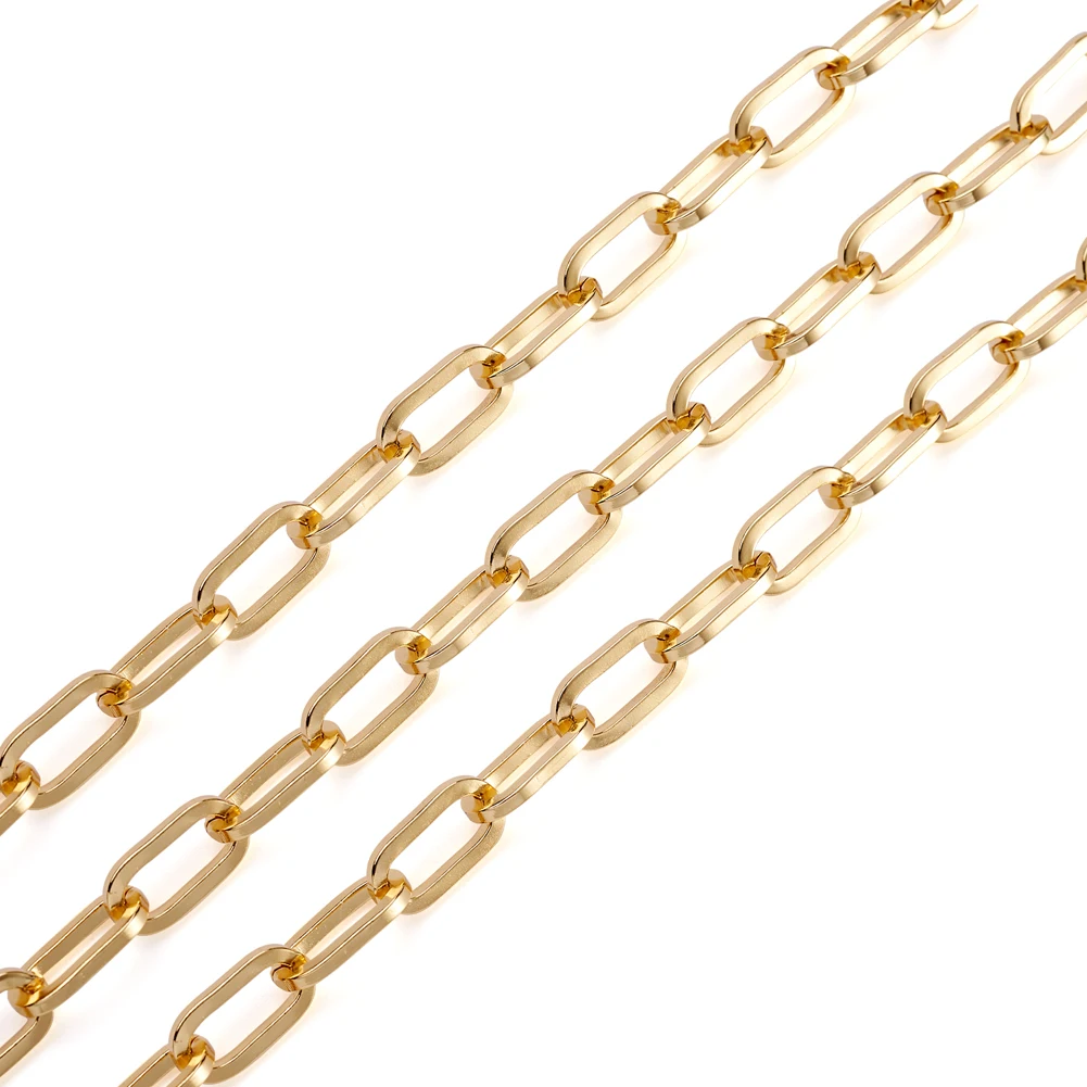 5m/Roll Brass Paperclip Cable Chains for jewelry making DIY bracelet necklace earring female Fashion jewelry Findings accessorie