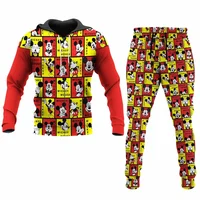 Mickey Mouse Fashion Men's Set Disney Hoodie and Jogging Pants 3D Casual Sports Set 2