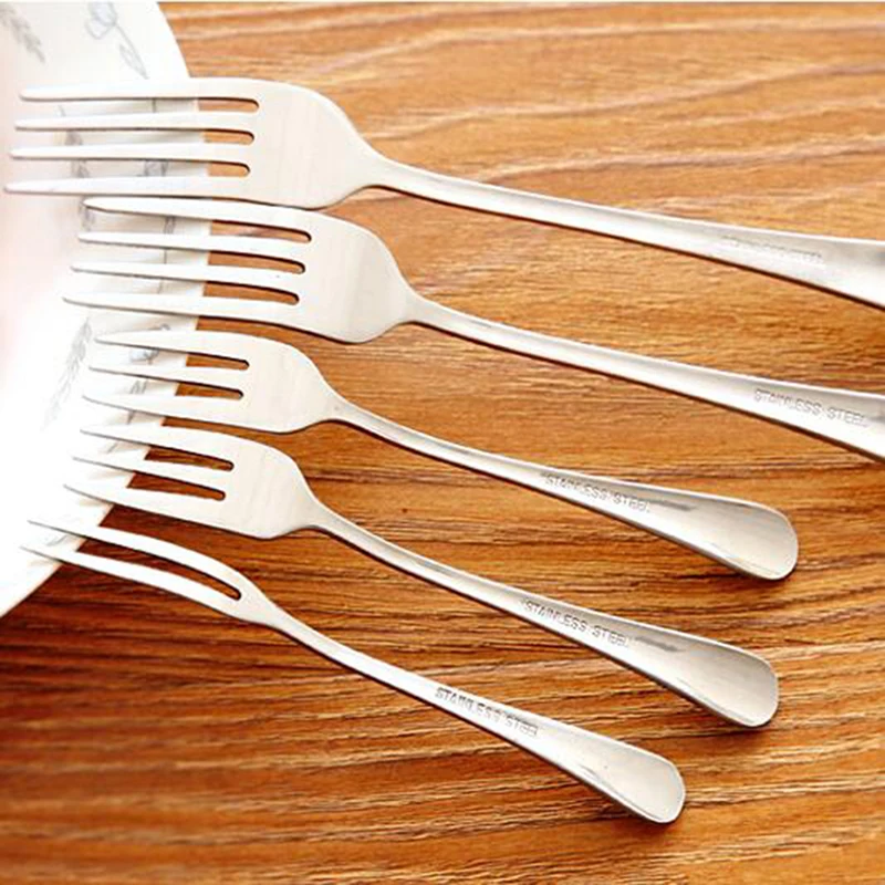 Fruit Fork Stainless Steel Tableware Dinner Fork Cake Dessert 1Pc For Restaurant Home