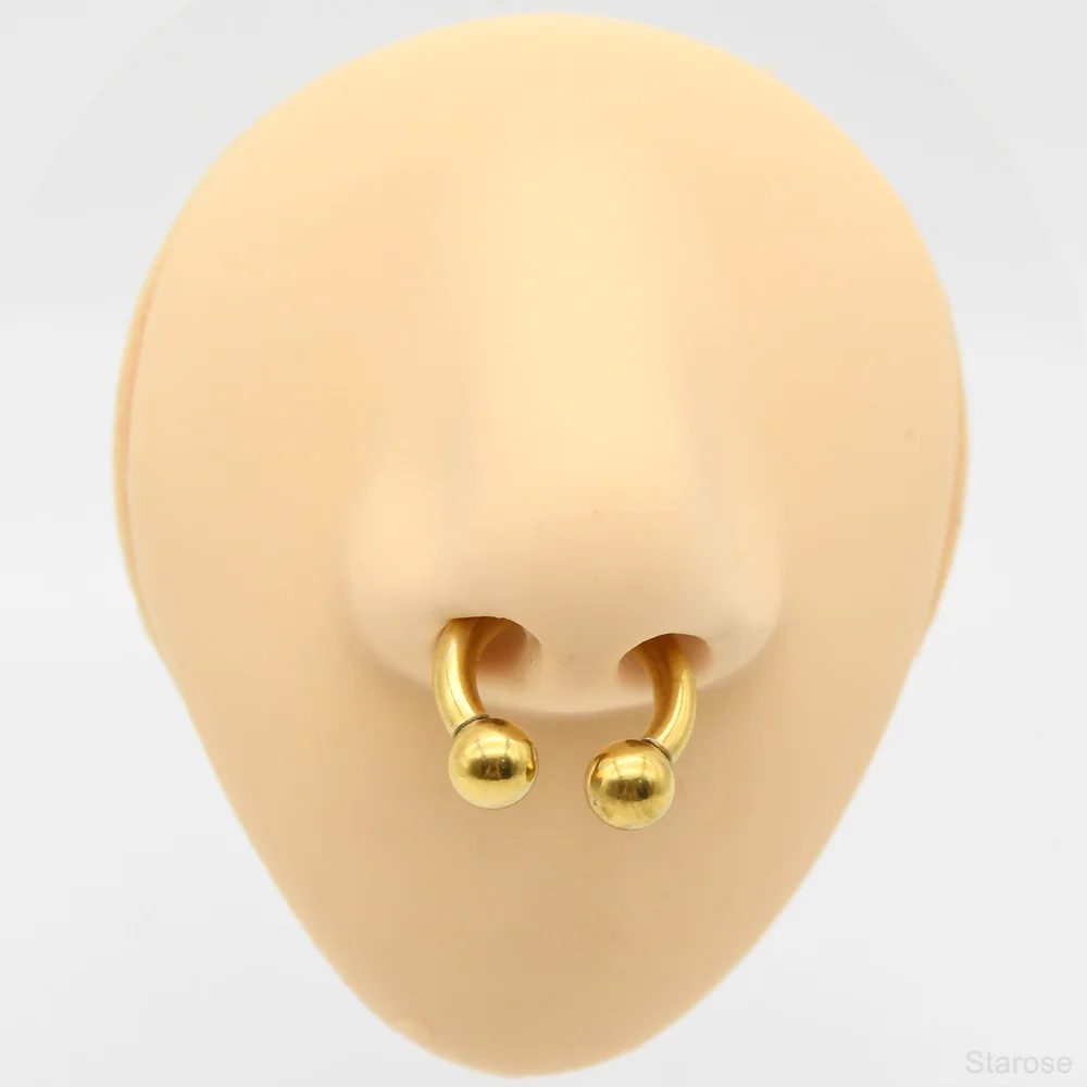 8G-00G Large Gauge Stainless Steel Horseshoe Ring Internally