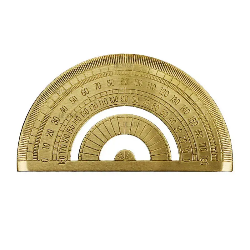 0-180 Degree Metal Brass Copper Protractor Office School Measuring Drawing Tool For Math Geography Art Design Student Exam digital angle gauge adjustable angle gauge