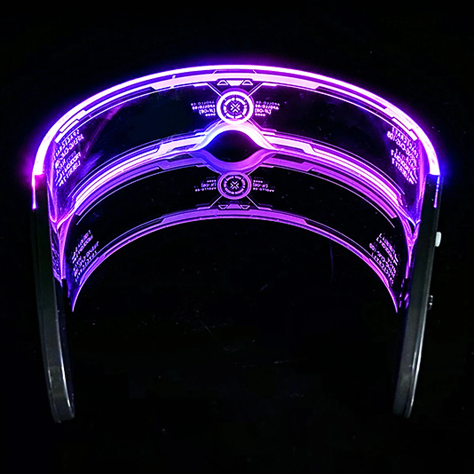 Lunettes Lumineuses, Lunette Led, 7 Couleurs et 4 modes Lunette Futuriste  Led, Néon Lunettes pour Fête, Halloween, Carnaval, Bar, Discothèque Concert