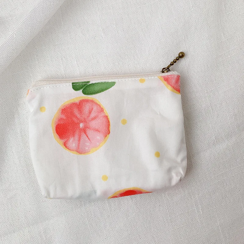 Fashion Flower Pattern Cute Coin Purses Small Fresh Canvas Zipper Coin  Wallet Girls Earphone Coin Key