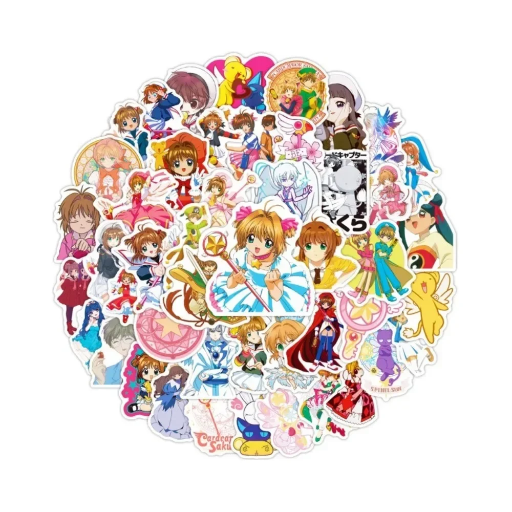 

10/50Pcs Anime Card Captor Sakura Stickers for Suitcase Skateboard Laptop Luggage Fridge Phone Car DIY Decal Kawaii Stationery