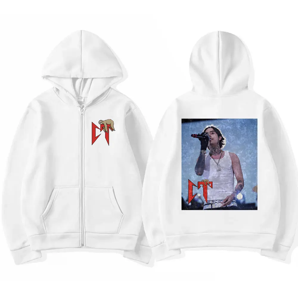 Singer Natanael Cano Tumbado CT Sloth Zipper Hoodie Men Women Casual Fleece Cotton Jacket Male Hip Hop Oversized Zip Up Hoodies