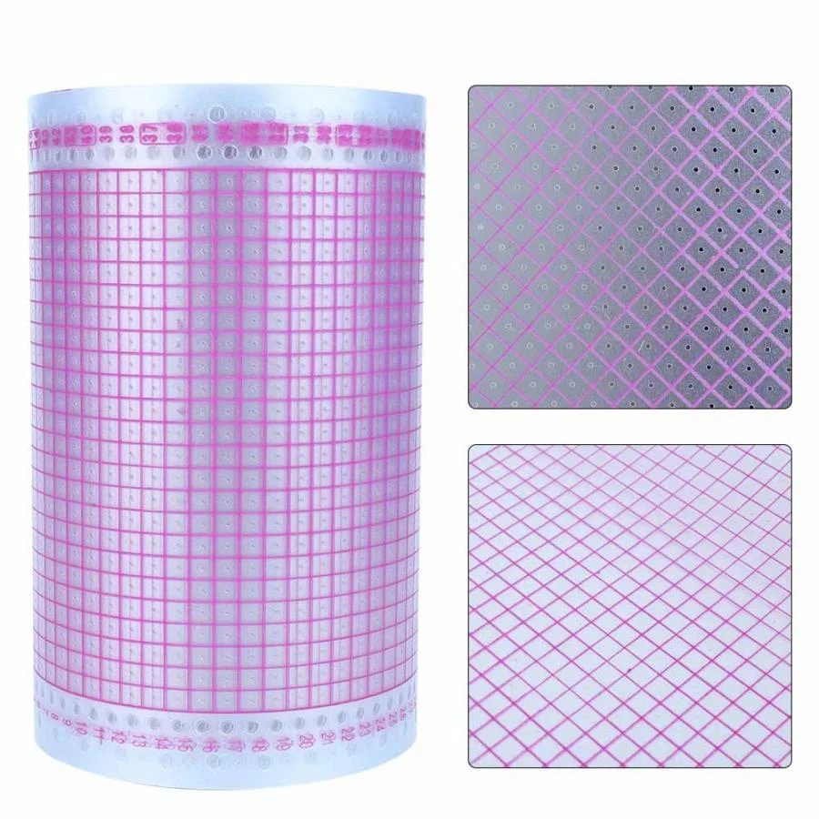 100 Pcs/Roll Stitches Punch Card Transparent Punch Card Red