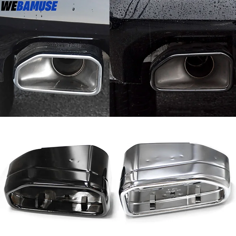Exhaust Tail Pipe Cover For BMW X3 X4 G01 G02 Replacement Stainless Steel Square Black Exhaust Trim Muffler Nozzle exhaust muffler tip exhaust trim pipe
