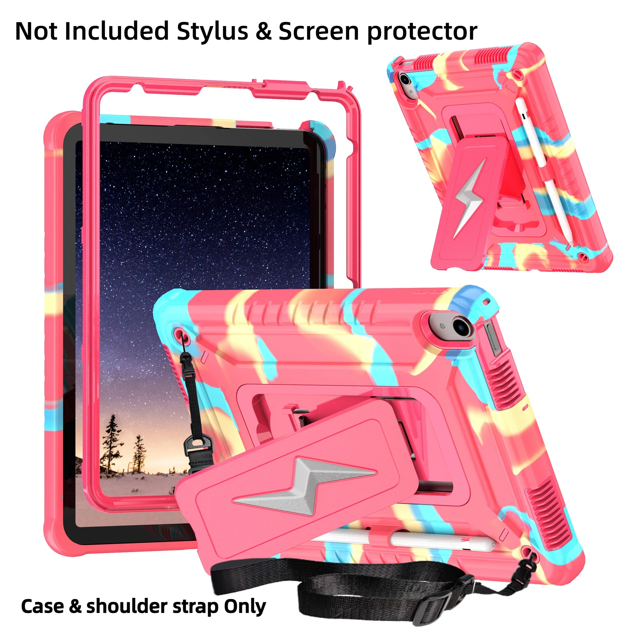 Shockproof & Drop-Resistant Tablet Case with Stand and Shoulder Strap