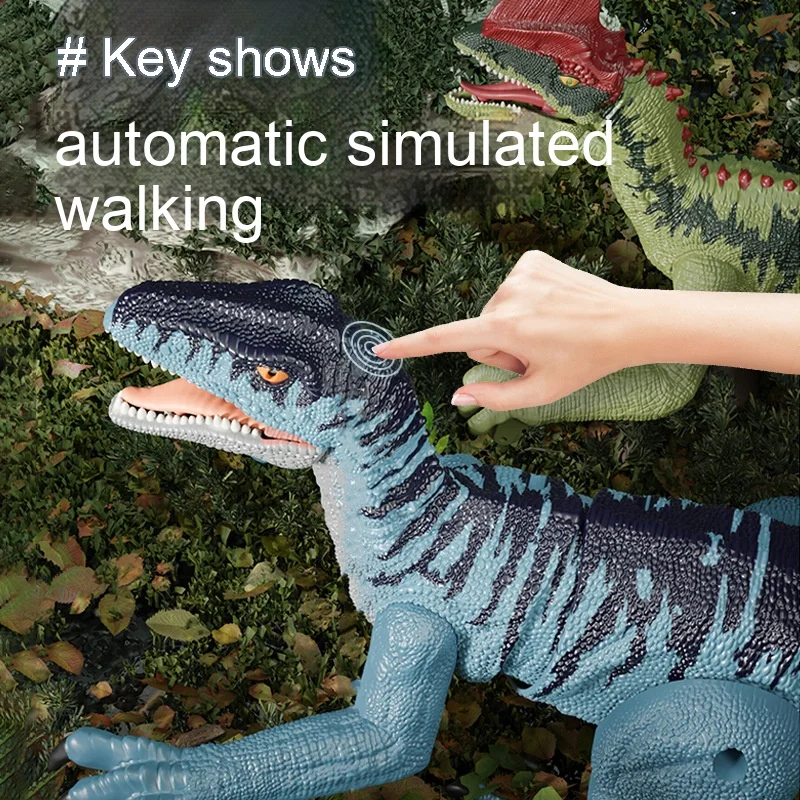 2.4G Mini Remote Control Toys Simulation Dinosaur Sound Walking Electric Toys with Lights Removable RC Animal Gift for Kid