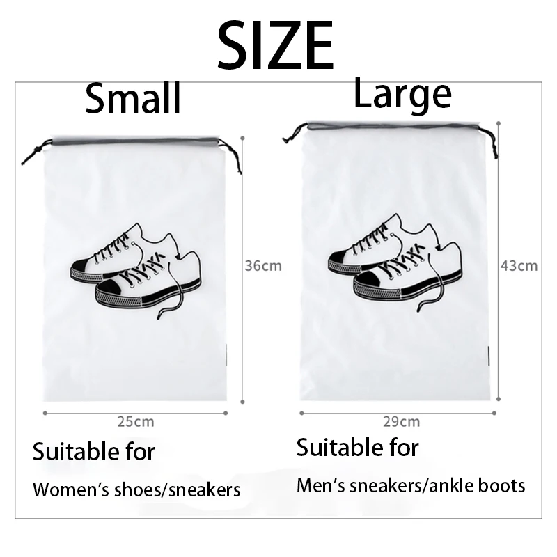 Shoe Washing Bag Bed Shoe Organizer Shoes Storage Bag Clear Drawstring Dustproof Pouch Travel Shoes Organizer Transparent Shoe Packing Bag Portable Hanging Pouch