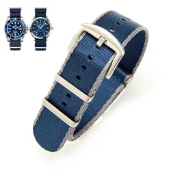 Premium Nylon NATO Strap - 20mm/22mm Army Sports Wristband - 22mm (Grey blue-S)