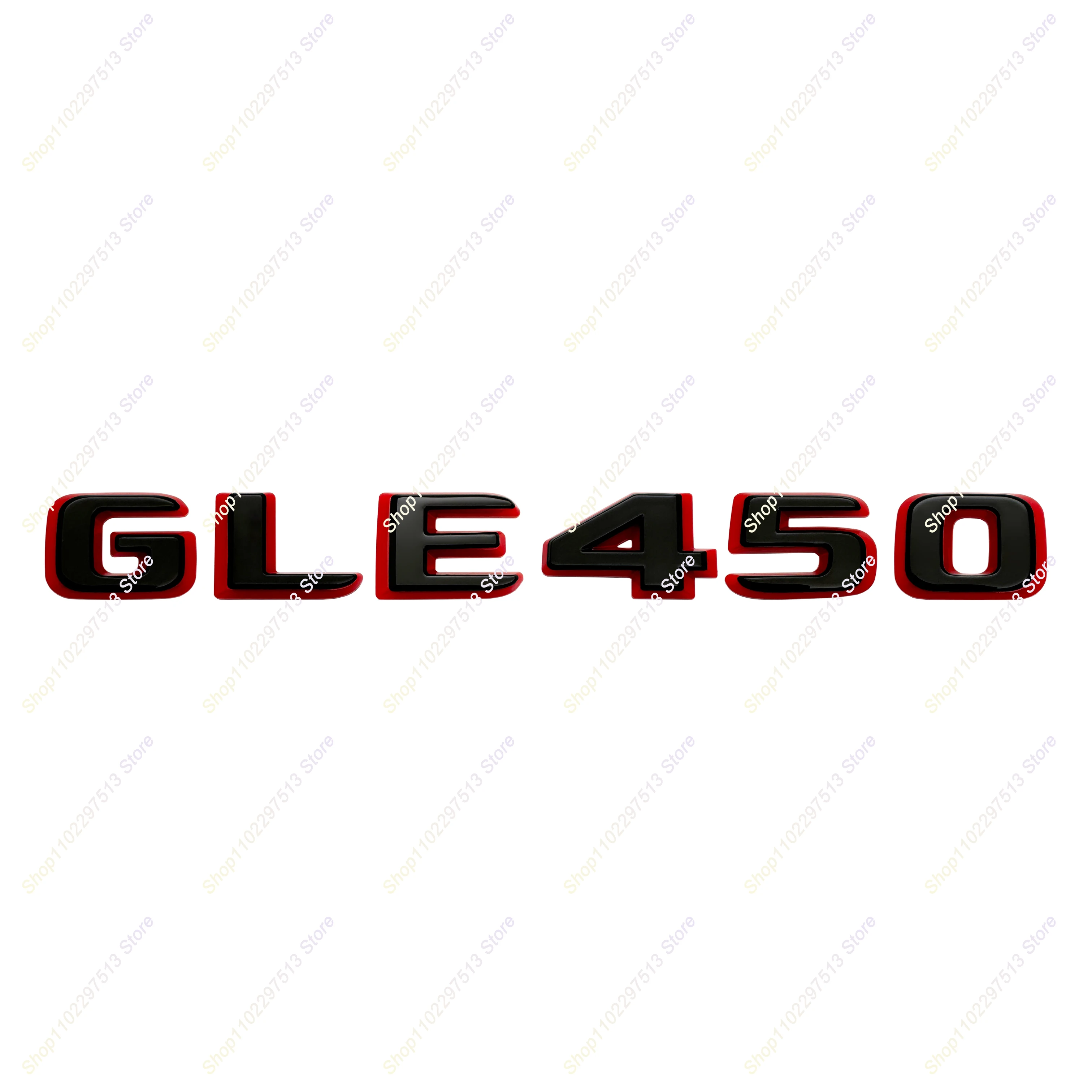 광택 블랙 레드 글자 GLE300 GLE320 GLE350 GLE400 GLE450 ABS 엠블럼 W166 W167 시리즈 자동차 트렁크 로고 스티커