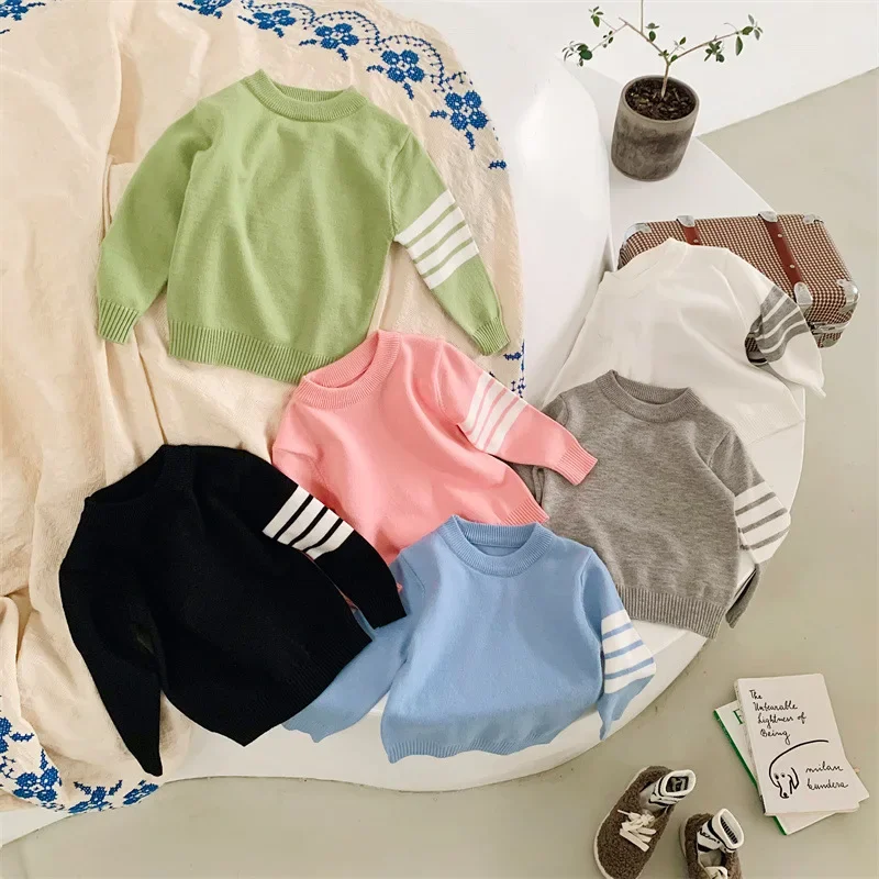 

Autumn/Winter Kids Sweater Girl Boy Knitted Long Sleeve Solid Sweater Loose Pullover Casual Tops Kids Clothes Knitted Sweater