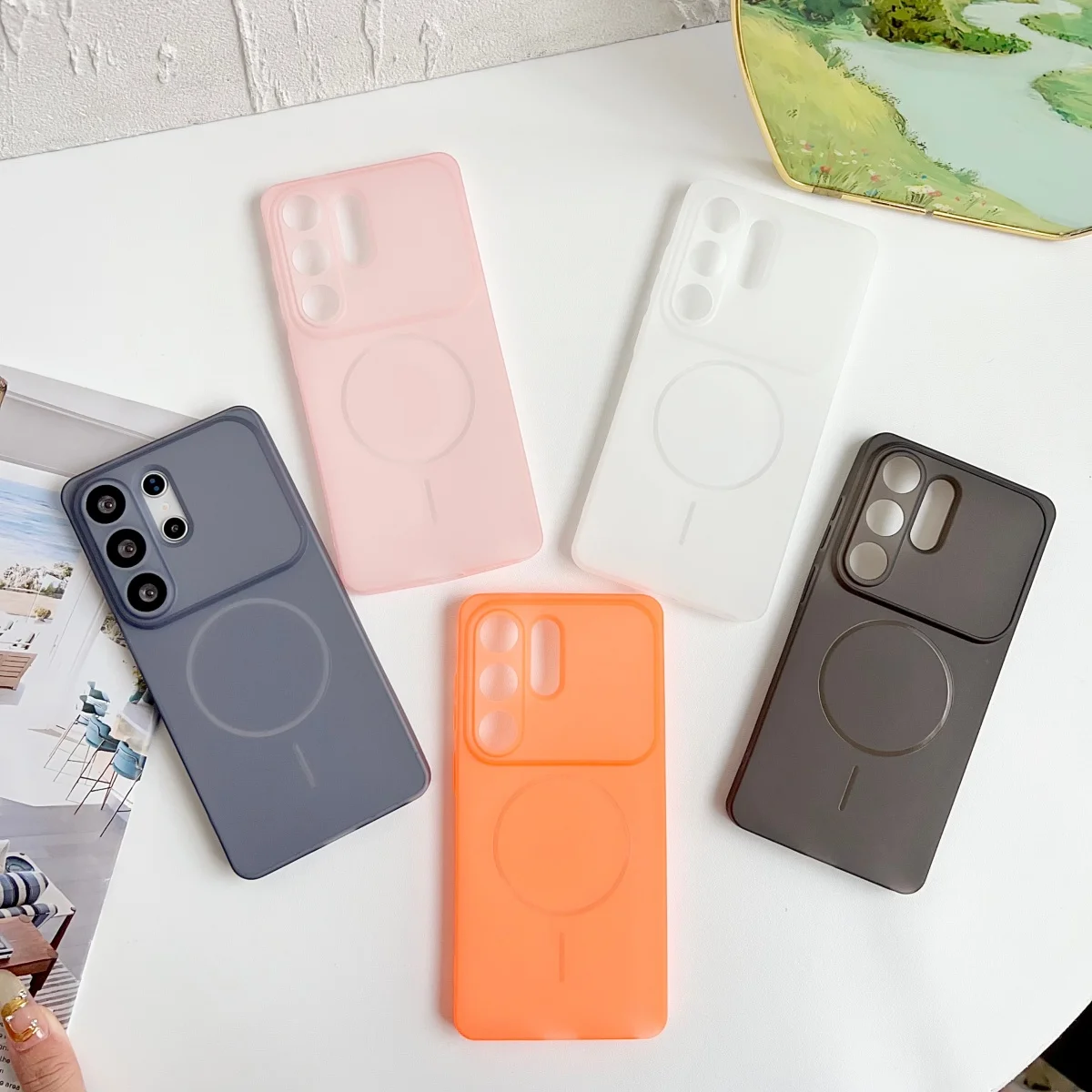 Slim Matte Clear Armor Phone Case with Frosted Soft TPU Cover