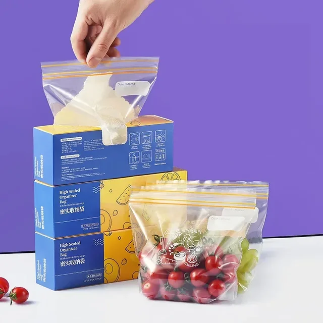 Sac de Congélation Réutilisable Étanche en Silicone, Stockage des citrouille, Plusieurs Sacs de Congélation de Légumes, Fermeture Éclair, Fruits, 15/25/30 Pièces 1