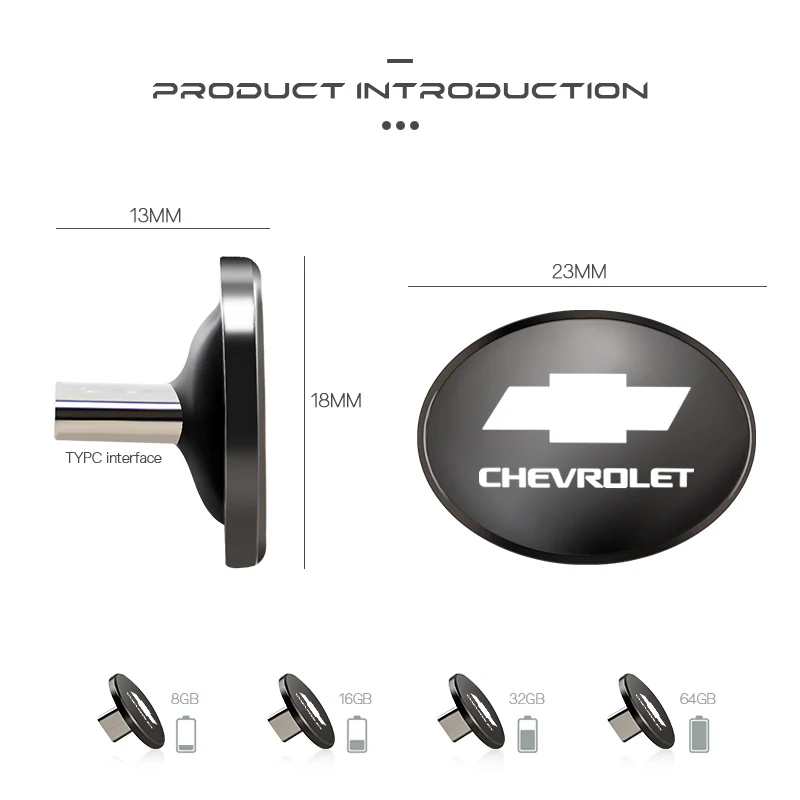 1개 소형 타입-C USB 플래시 드라이브 자동차용 휴대용 U 디스크 쉐보레 크루즈 소닉 실버라도 트랙스 카마로 캡티바 이퀴녹스 트레일블레이저용