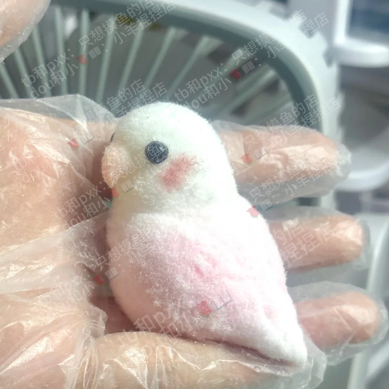 New Cute Parrot Flocking Handmade Silicone Fidget Fingertip Toy Kawaii Color Plush Bird Birthday Gift For Kids Squishy Pendant 5